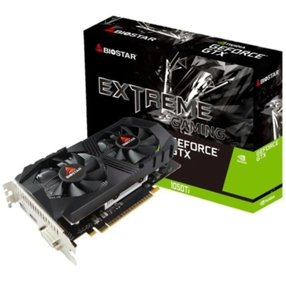  Biostar PCI-E GTX1050Ti-4GB NVIDIA GeForce GTX 1050TI 4Gb 128bit GDDR5 1291/7008 DVIx1 HD