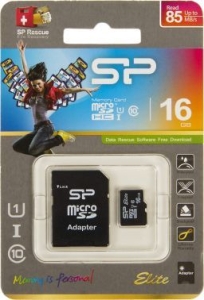   microSDHC 16Gb Class10 Silicon Power SP016GBSTHBU1V10-SP + adapter